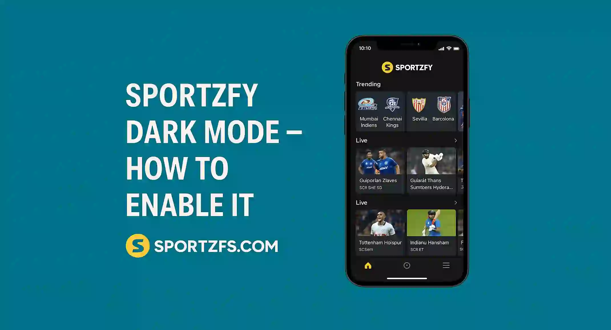 Sportzfy Dark Mode – How to Enable It